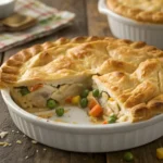 Golden, flaky Pillsbury Chicken Pot Pie fresh out of the oven with a creamy filling.