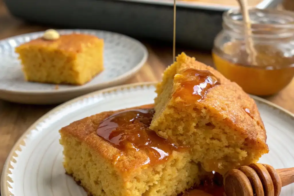 Moist and fluffy sweet potato cornbread with a golden crust, served warm. A perfect Southern comfort food recipe.